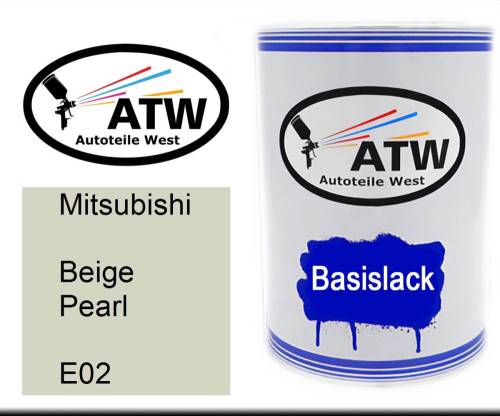 Mitsubishi, Beige Pearl, E02: 500ml Lackdose, von ATW Autoteile West.